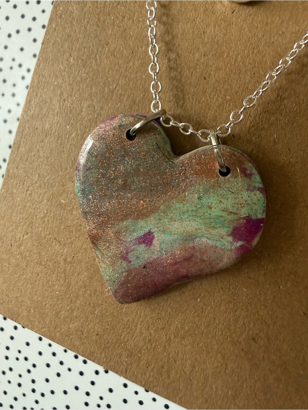Handmade Multicolor Heart Pendant Necklace - Women Jewelry